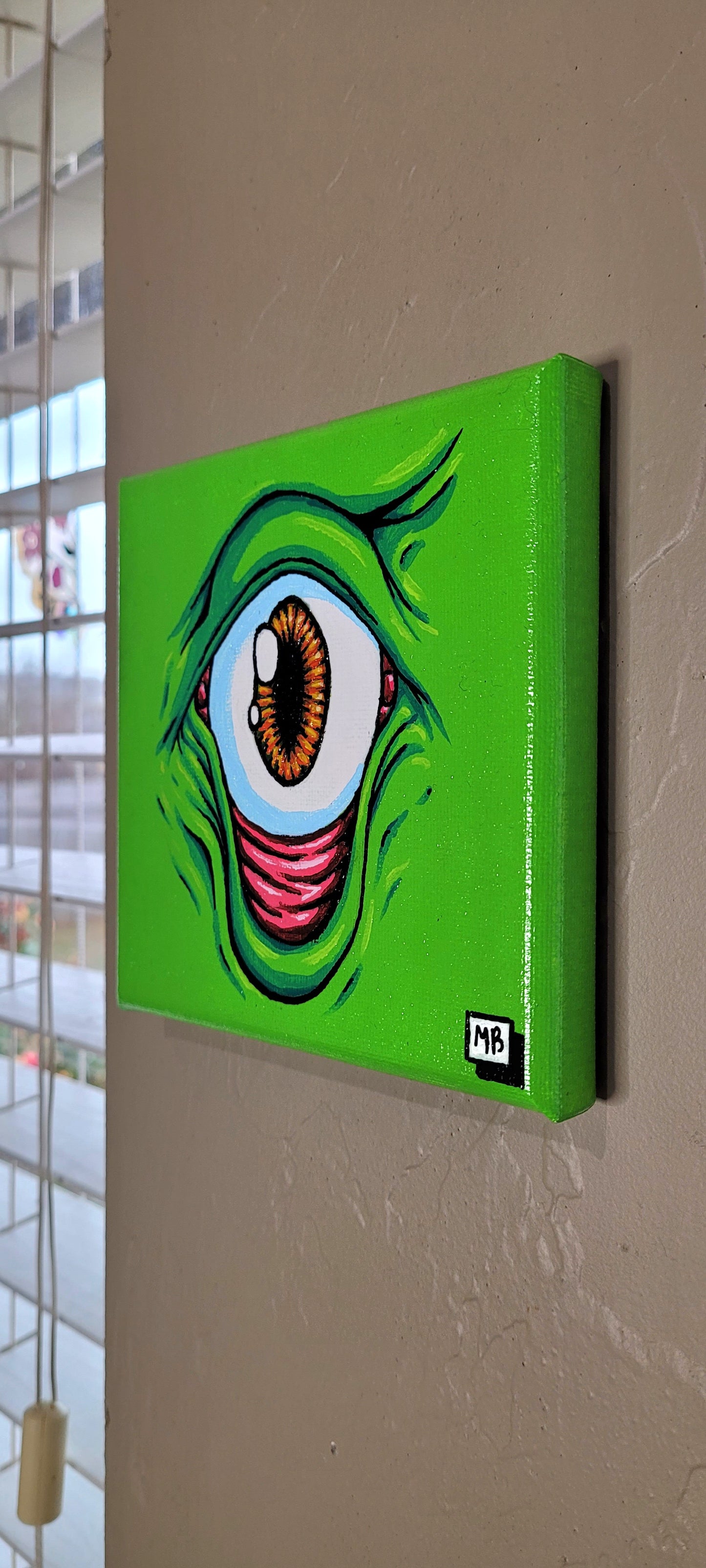 "El Ojo Verde" Acrylic on canvas 5x5