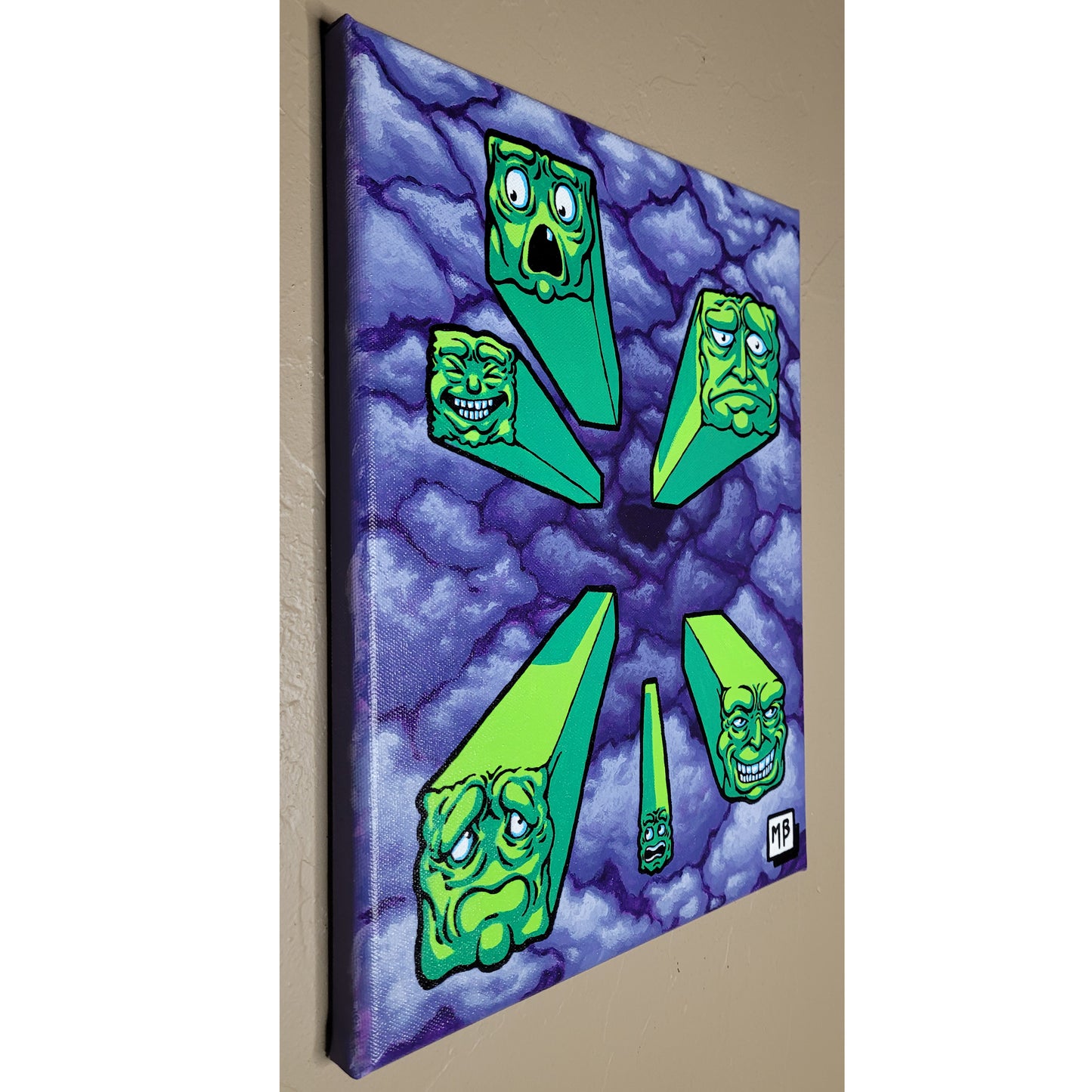 "The Voyage of the Long Green Blocks" Acrylic on canvas 11x14