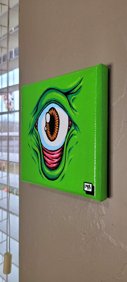 "El Ojo Verde" Acrylic on canvas 5x5