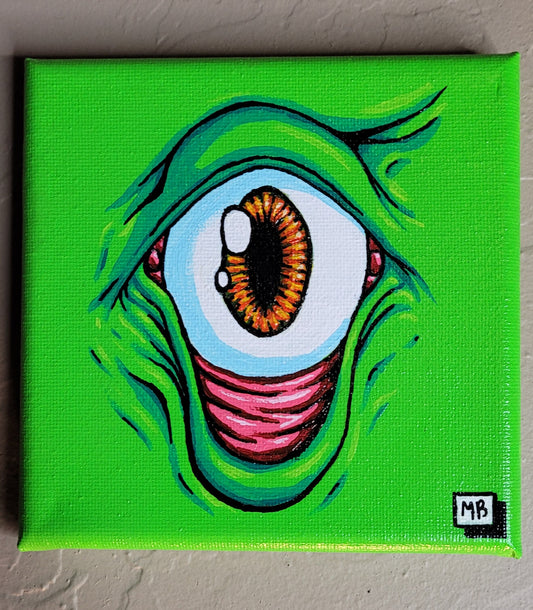 "El Ojo Verde" Acrylic on canvas 5x5